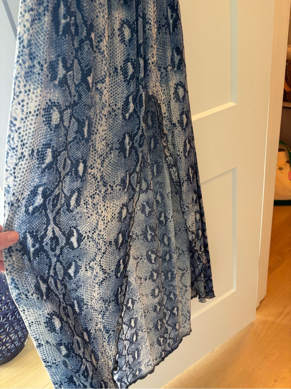 Surf Gypsy Blue Snake-Print Maxi Skirt